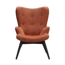 Armchair in copper structured fabric